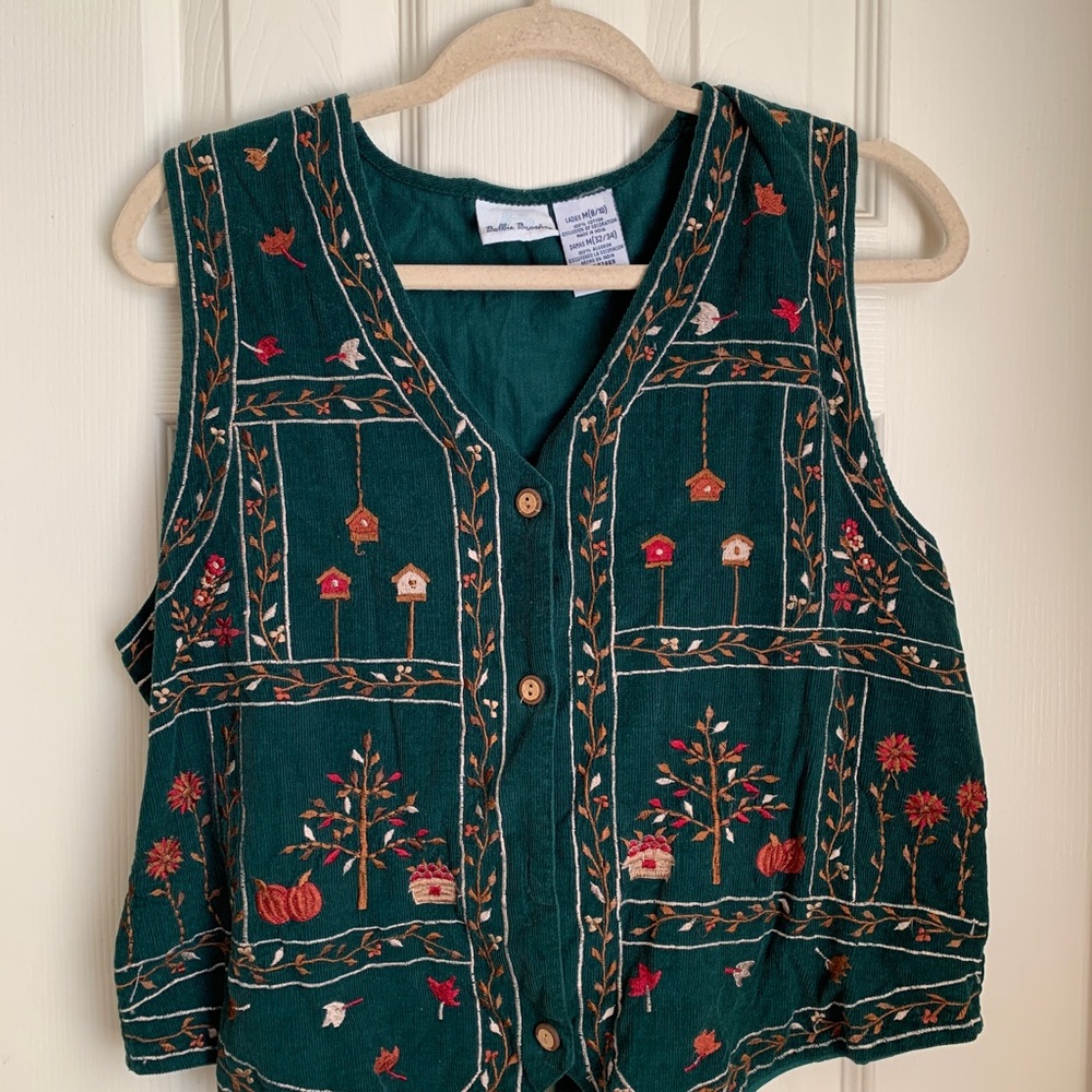 Bobbie Brooks Teal Embroidered Vest